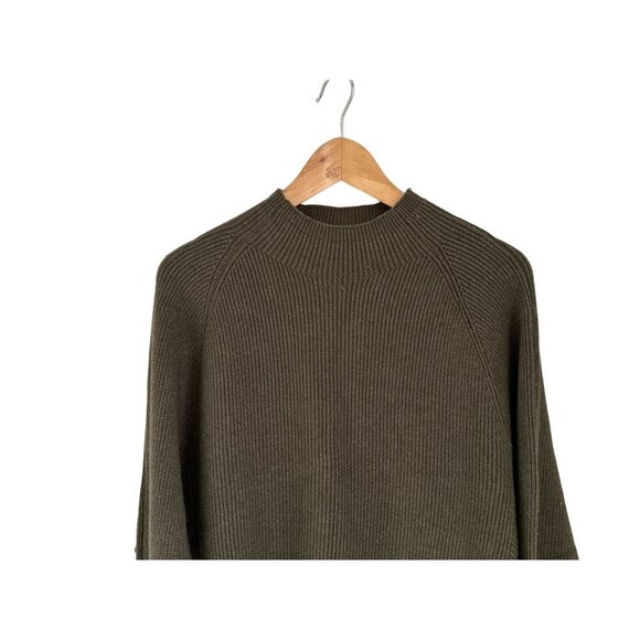 Vila Milano Knitted Sweater Crewneck Ribbed Olive Green Size Large - Picture 5 of 9